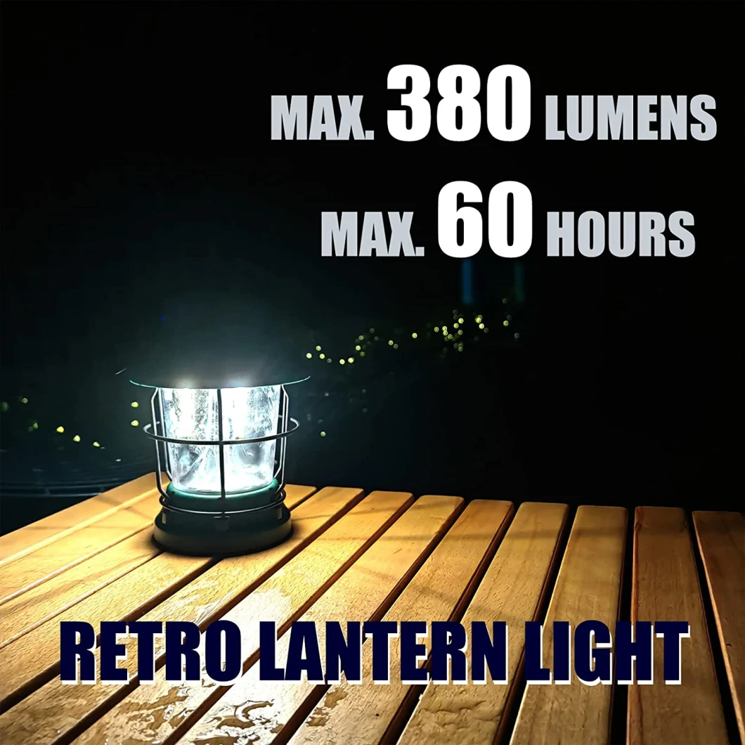 Dimmable Camping Lamp Tent Light Type-C USB Rechargeable Output Retro Camping Lantern
