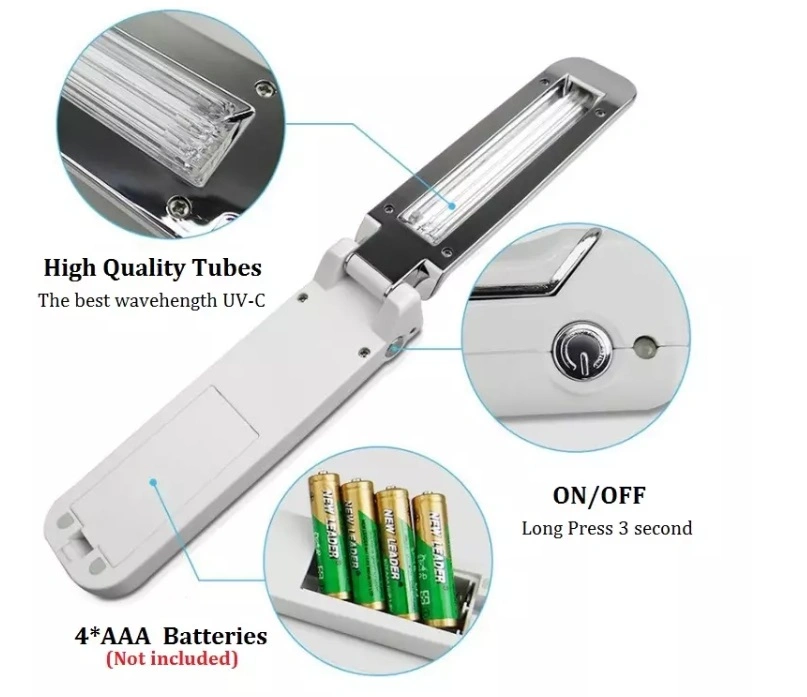 Portable Disinfection Lamp Handheld UV Light Santitizer Travel Foldable Light