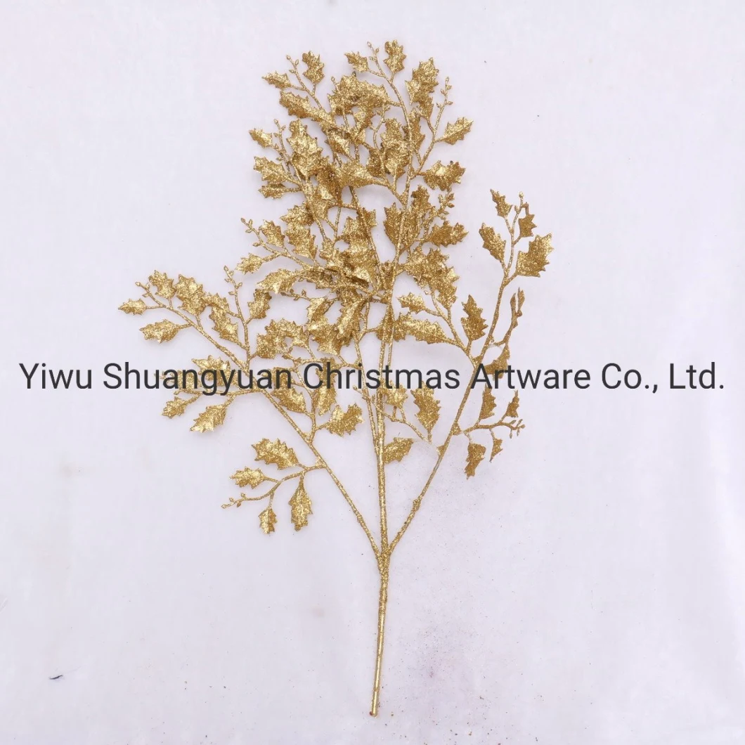 Hotsale Decorative Gold Artificial Branch with Glitter for Decoration