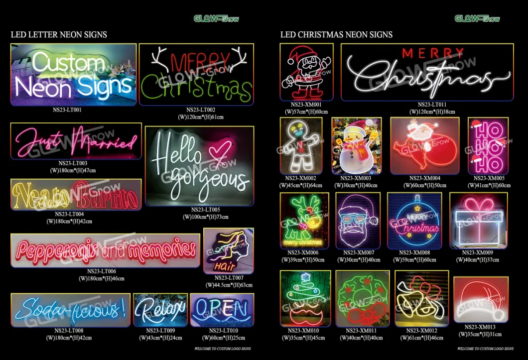 Custom LED Neon Sign Lighting for Advertising Event Holiday Wedding Christmas Xmas Decoration