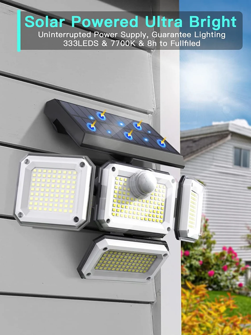 New Solar Motion Sensor Light for House Garden Yard Outdoor