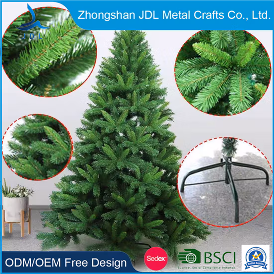 New Arrival Green Classic 7.5 FT Pre-Lit LED Christmas Tree Decorated with Pinecones and Clear Lights Artificial Xmas Tree Mixed PVC &Pine Needle