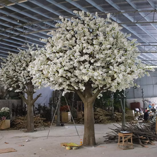 Fireproof LED Silk Cherry Blossom Tree Plastic Artificial Large Cherry Blossom Tree Branches Japan Sakura Artificial Big Trees