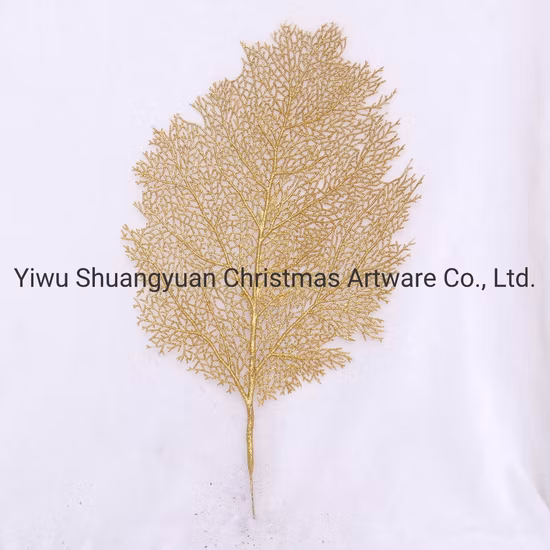 Gold Decorative Branch with Gold Glitter for Christmas Decoration