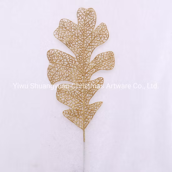 Gold Decorative Christmas Tree Branches with Glitter for Christmas Decoration